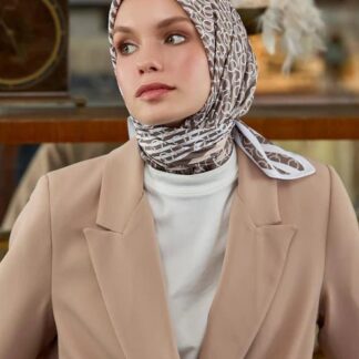 Monogram İthal Eşarp - Mocha - Organic ScarfsOrganic Scarfs