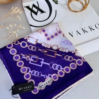 Vakko Zincir Desen Soft Eşarp 610146 - Mor