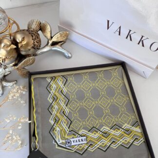 Vakko Şerit Desen Pamuk Soft Eşarp 14589 - Nil Yeşili