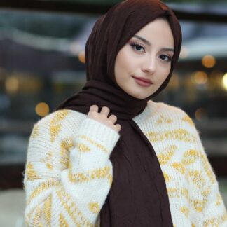 Organic Scarfs Bambu Kraş Şal Modeli - Acı Kahve - Organic ScarfsOrganic Scarfs