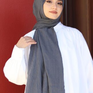 Organic Scarfs Bambu Kraş Şal Modeli - Antrasit - Organic ScarfsOrganic Scarfs