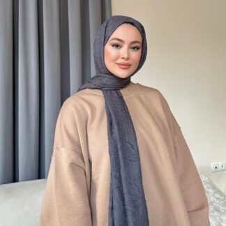 Organic Scarfs Bambu Kraş Şal Modeli - Antrasit - Organic ScarfsOrganic Scarfs