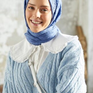 Organic Scarfs Bambu Kraş Şal Modeli - Mavi