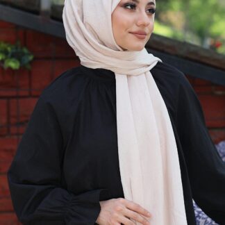 Organic Scarfs Bambu Kraş Şal Modeli - Bej - Organic ScarfsOrganic Scarfs