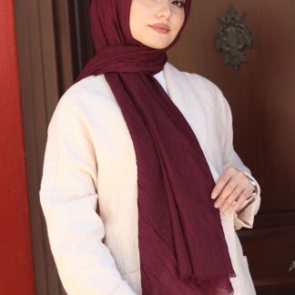 Organic Scarfs Bambu Kraş Şal Modeli - Bordo - Organic ScarfsOrganic Scarfs