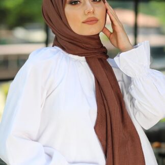 Organic Scarfs Bambu Kraş Şal Modeli - Çikolata - Organic ScarfsOrganic Scarfs