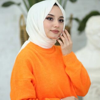 Organic Scarfs Bambu Kraş Şal Modeli - Fil Dişi - Organic ScarfsOrganic Scarfs