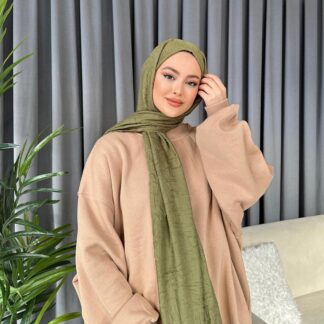 Organic Scarfs Bambu Kraş Şal Modeli - Fıstık - Organic ScarfsOrganic Scarfs