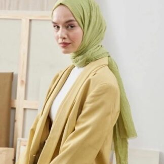 Organic Scarfs Bambu Kraş Şal Modeli - Fıstık - Organic ScarfsOrganic Scarfs