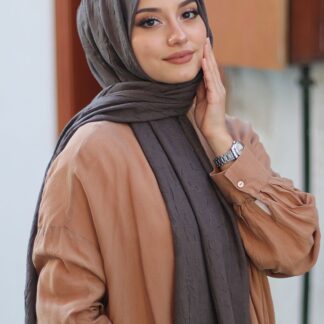 Organic Scarfs Bambu Kraş Şal Modeli - Füme - Organic ScarfsOrganic Scarfs