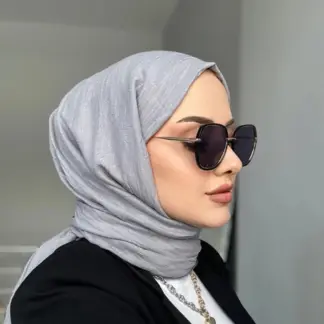 Organic Scarfs Bambu Kraş Şal Modeli - Gri