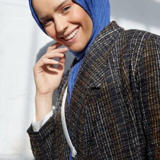 Organic Scarfs Bambu Kraş Şal Modeli - İndigo