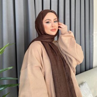 Organic Scarfs Bambu Kraş Şal Modeli - Kahverengi - Organic ScarfsOrganic Scarfs