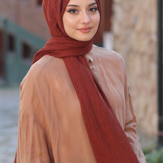 Organic Scarfs Bambu Kraş Şal Modeli - Kiremit - Organic ScarfsOrganic Scarfs
