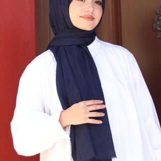 Organic Scarfs Bambu Kraş Şal Modeli - Lacivert - Organic ScarfsOrganic Scarfs
