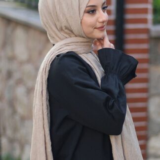 Organic Scarfs Bambu Kraş Şal Modeli - Latte - Organic ScarfsOrganic Scarfs