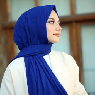 Organic Scarfs Bambu Kraş Şal Modeli - Saks - Organic ScarfsOrganic Scarfs