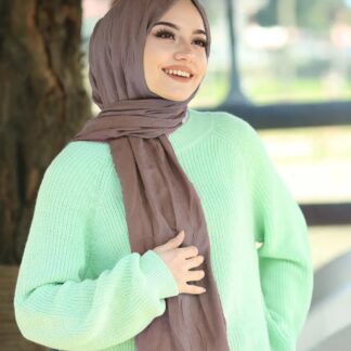 Organic Scarfs Bambu Kraş Şal Modeli - Toprak - Organic ScarfsOrganic Scarfs