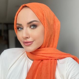 Organic Scarfs Bambu Kraş Şal Modeli - Turuncu - Organic ScarfsOrganic Scarfs