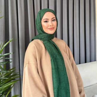 Organic Scarfs Bambu Kraş Şal Modeli - Zümrüt - Organic ScarfsOrganic Scarfs
