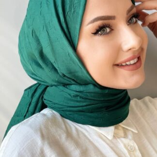 Organic Scarfs Bambu Kraş Şal Modeli - Zümrüt - Organic ScarfsOrganic Scarfs