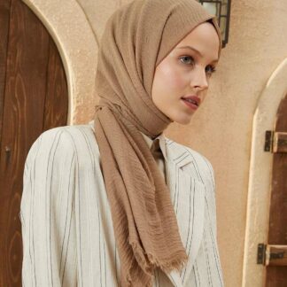 Organic Scarfs Bürümcük Şal Modeli - Caramel - Organic ScarfsOrganic Scarfs