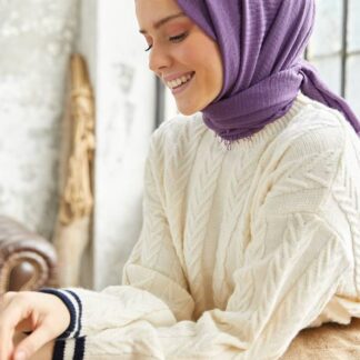 Organic Scarfs Bürümcük Şal Modeli - Eflatun