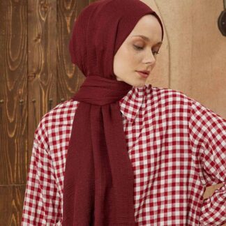 Organic Scarfs Bürümcük Şal Modeli - Koyu Kızıl - Organic ScarfsOrganic Scarfs