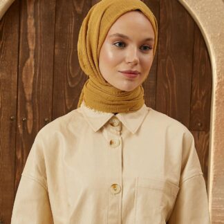 Organic Scarfs Bürümcük Şal Modeli - Safran - Organic ScarfsOrganic Scarfs