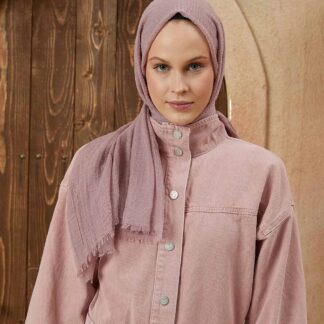 Organic Scarfs Bürümcük Şal Modeli - Soğuk Pembe - Organic ScarfsOrganic Scarfs