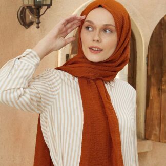 Organic Scarfs Bürümcük Şal Modeli - Tuğla - Organic ScarfsOrganic Scarfs
