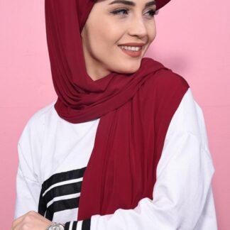 Organic Scarfs Kadın Tesettür Şapkalı Pratik Şal Hijap Bone Model Eşarp Şal - Bordo - Organic ScarfsOrganic Scarfs