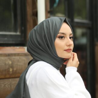Organic Scarfs Pamuk Kraş Cazz Şal Modeli - Antrasit - Organic ScarfsOrganic Scarfs