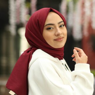 Organic Scarfs Pamuk Kraş Cazz Şal Modeli - Bordo