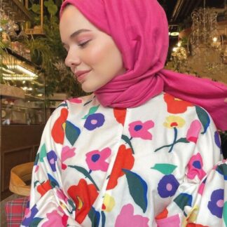 Organic Scarfs Pamuk Kraş Cazz Şal Modeli - Fuşya