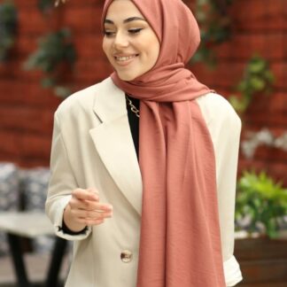 Organic Scarfs Pamuk Kraş Cazz Şal Modeli - Gül Kurusu - Organic ScarfsOrganic Scarfs