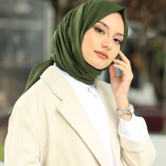Organic Scarfs Pamuk Kraş Cazz Şal Modeli - Haki