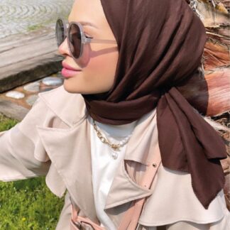Organic Scarfs Pamuk Kraş Cazz Şal Modeli - Kahve - Organic ScarfsOrganic Scarfs