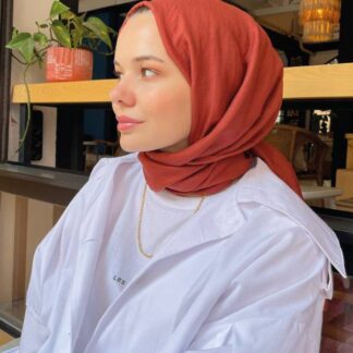 Organic Scarfs Pamuk Kraş Cazz Şal Modeli - Kiremit - Organic ScarfsOrganic Scarfs