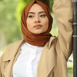 Organic Scarfs Pamuk Kraş Cazz Şal Modeli - Kızıl Kahve - Organic ScarfsOrganic Scarfs