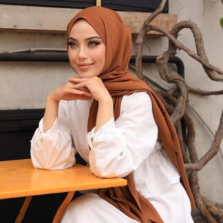 Organic Scarfs Pamuk Kraş Cazz Şal Modeli - Kızıl Kahve - Organic ScarfsOrganic Scarfs