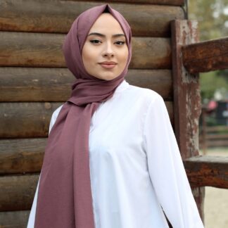 Organic Scarfs Pamuk Kraş Cazz Şal Modeli - Koyu İncir - Organic ScarfsOrganic Scarfs