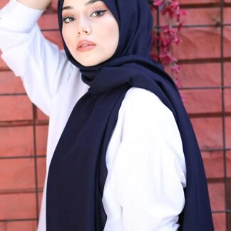 Organic Scarfs Pamuk Kraş Cazz Şal Modeli - Lacivert - Organic ScarfsOrganic Scarfs