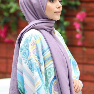 Organic Scarfs Pamuk Kraş Cazz Şal Modeli - Lavanta - Organic ScarfsOrganic Scarfs
