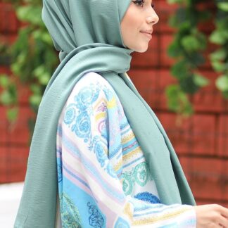 Organic Scarfs Pamuk Kraş Cazz Şal Modeli - Mint Yeşili - Organic ScarfsOrganic Scarfs
