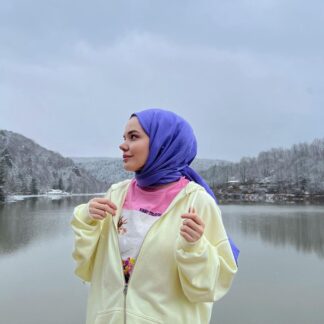 Organic Scarfs Pamuk Kraş Cazz Şal Modeli - Morcivert - Organic ScarfsOrganic Scarfs