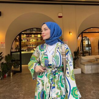 Organic Scarfs Pamuk Kraş Cazz Şal Modeli - Saks - Organic ScarfsOrganic Scarfs