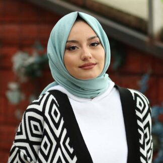 Organic Scarfs Pamuk Kraş Cazz Şal Modeli - Su Yeşili - Organic ScarfsOrganic Scarfs