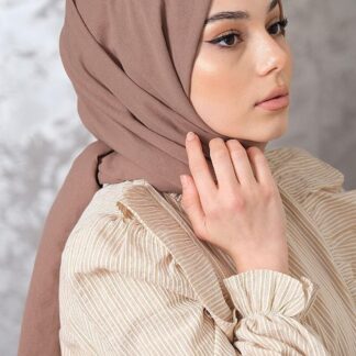 Organic Scarfs Pamuk Kraş Cazz Şal Modeli - Sütlü Kahve - Organic ScarfsOrganic Scarfs