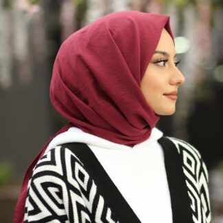 Organic Scarfs Pamuk Kraş Cazz Şal Modeli - Vişne - Organic ScarfsOrganic Scarfs